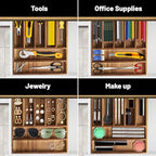 KITEISCAT Acacia Wood Silverware Organizer, Kitchen Utensil Drawer Organizer for Forks & Spoons, 7-Compartment Cutlery Tray, Flatware Holder - size: 7 Compartments