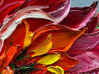 Art Hand Painted red Flowers Art Oil Painting 24x48 Thick Texture Abstract Wall Decorative Art Oil Painting - color: Yi034