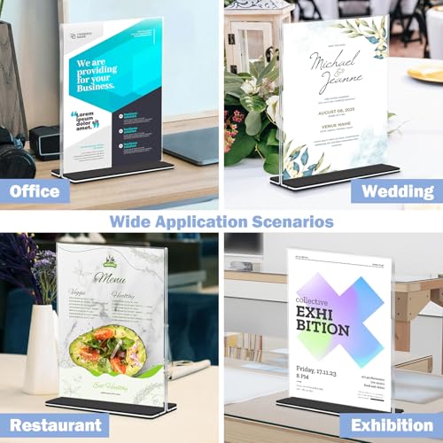 Acrylic Sign Holder 8.5 x 11, 24 Pack Clear Double-Sided Acrylic Display Stand for Vertical Tabletop Use, Perfect for Menus, Flyers, and Paper in Restaurants, Hotels, Office - size: 8.5 x 11