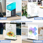 Acrylic Sign Holder 8.5 x 11, 24 Pack Clear Double-Sided Acrylic Display Stand for Vertical Tabletop Use, Perfect for Menus, Flyers, and Paper in Restaurants, Hotels, Office - size: 8.5 x 11