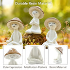 Meditation Mushroom Resin Statues – Cute Yoga Mushroom Figurines for Desk, Home, Office & Garden Decor – Zen Resin Sculptures for Living Room, Patio, Tabletop & Backyard (3 Pack, Mushroom) - size: 3 Pack