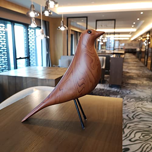 Mid-Century Home Décor House Bird - Office House Desk Dove Sculpture Pigeon Ornament Arts Gift Replica (Wood Color) - color: Wood Color