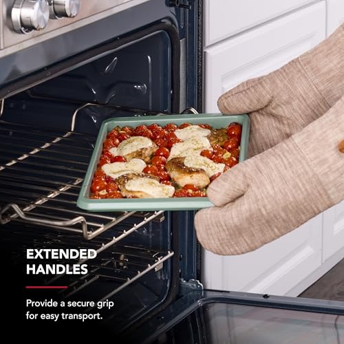 KitchenAid Nonstick Swiss Engineered Aluminized Steel Baking Sheet, Dishwasher Safe, 9 x 13 Inch, Cardamom - color: Cardamom, size: 9 x 13 Inch