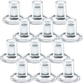 12pcs Taper Candle Holders, Glass Crystal Candlestick Holders Bulk, Clear Candle Holders for Dining Table Centerpiece - color: Transparent