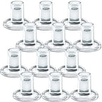 12pcs Taper Candle Holders, Glass Crystal Candlestick Holders Bulk, Clear Candle Holders for Dining Table Centerpiece - color: Transparent