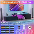 Verano Garden Extendable TV Stand with Led Lights, Wood TV Media Console with 2 Drawers & 1 Cabinet, Modern Entertainment Center Up to 90 Inch TV for Living Room Bedroom, 63" - 90.6" (Black) - color: Black