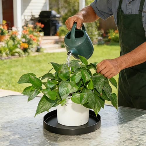 1 Pack 12 inch Plant Saucer Drip Tray, Heavy Sturdy Plastic Planter Flower Pot Drainage Tray Plate Saucers for Indoor Outdoor Garden, Plant Water Drip Trays for pots Base (12", Black) - color: Black, size: 12" - 1Pcs