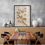 Luxury White Magnolia Flower Wall Art Gold Branch Crystal Accents Elegant 3D Floral Sculpture for Living Room Bedroom Home Decor (Black Framed,12”LX16 W)