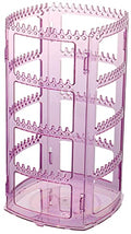 Sooyee Clear Violet Earring Organizer,360 Rotating Earring Holder,4 Tiers Jewelry Rack Display Classic Stand, 156 Holes and 160 Grooves for Necklaces Earrings Piercings - color: Violet