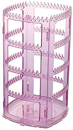 Sooyee Clear Violet Earring Organizer,360 Rotating Earring Holder,4 Tiers Jewelry Rack Display Classic Stand, 156 Holes and 160 Grooves for Necklaces Earrings Piercings - color: Violet