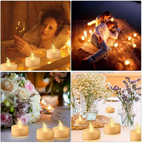 Hanzim LED Tea Lights Candles- 50PACK Flameless Candles Realistic and Bright Flickering Long Lasting 200Hours for Holiday Celebration,Party, Home Decoration Warm White,Battery Operated - color: Warm White, size: 50pack