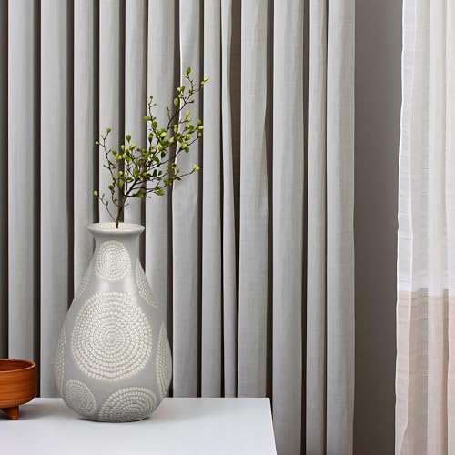 Young's Inc Wood Tabletop with Glass Flower Vase - color: Round,white