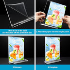 Acrylic Sign Holder 5 x 7, 10 Pack Clear Table Menu Vertical Display Stand Desktop Display Double Sided Stand Paper Holder Table Sign Suitable for Restaurants Office Store Show Fair