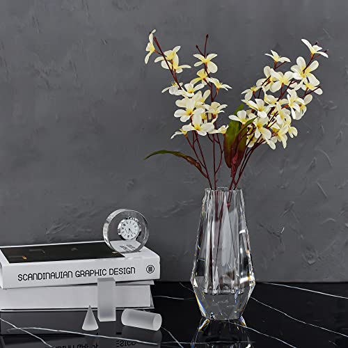kitCom Flower Crystal Vase, 8.27 inches Modern Crystal Vase, Lead-Free Flower Vase, European Crafted for Table, Home Decoration, Wedding or Luxury Gifts, 8.27 x 3.94 x 3.94 Inches - size: 8.27 x 3.94 x 3.94 Inches