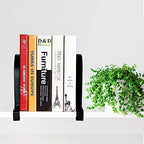 Book Ends for Shelves: Black Metal Book Ends, Heavy Duty Bookend Supports for Shelves, Non-Skid Book Organizer for Home Office School Supplies - style: Normal