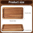 Wooden Tray 7.5 x 4.3 Small Serving Trays Mini Dark Wood Trays Rectangle Wood Tray for Tea Coffee Snack Food Kitchen Bathroom Home Decor
