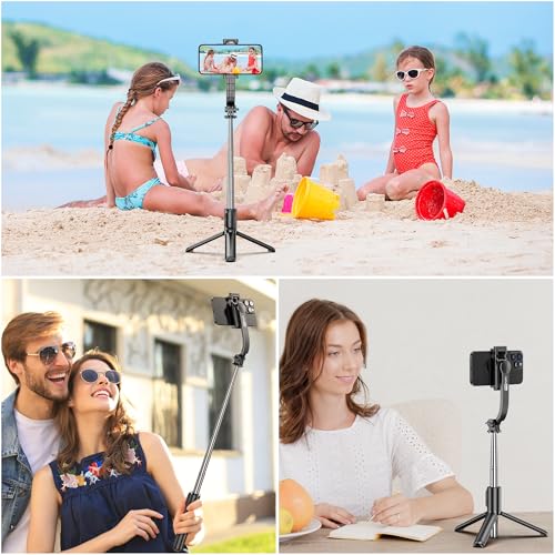 SelfieShow Selfie Stick, Extendable Selfie Stick Tripod with Wireless Remote and Tripod Stand, Portable, Lightweight, Compatible with iPhone 17 16 15 14 13 12 Pro Xs Max/Samsung Smartphone and More - style: Black