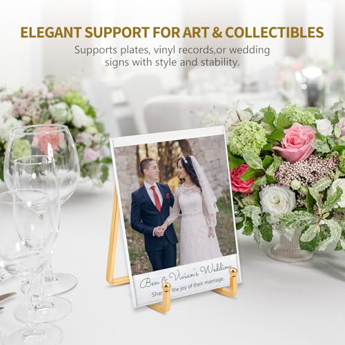 Plate Holder Easel Display Stand - 4.5 inch Metal Plate Stands for Display - Tabletop Picture Stand - Gold Iron Easels for Display Pictures | Photo Frames | Book | Decorative Plates | Plaque -2 Pack - size: 4.5 inch-2