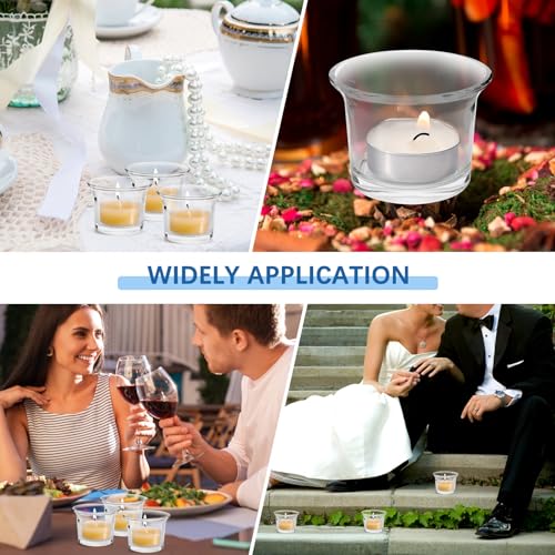Glass Votive Candle Holders,Glass Tealight Candle Holder,Tea Light Candle Holder Glass Tea Lights Holders,Clear Glass Tea Light Holders,Tealight Holder for Wedding,Party,Home Decor,Set of 12