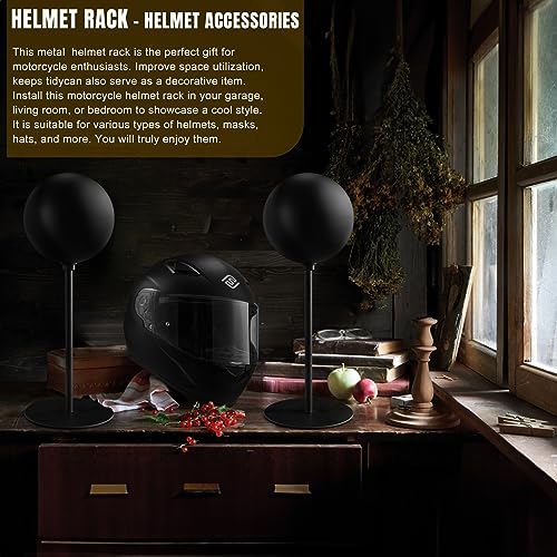 motofans® Helmet Stand Metal, Rotation Metal Stand Desktop Hanger Rack Helmet Stand Display for Motocycle Helmet, Caps,Hat, and Rugby Helmet - color: 1pack