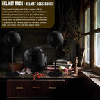 motofans® Helmet Stand Metal, Rotation Metal Stand Desktop Hanger Rack Helmet Stand Display for Motocycle Helmet, Caps,Hat, and Rugby Helmet - color: 1pack