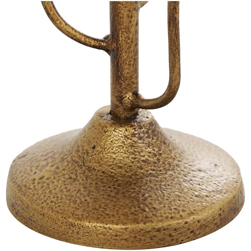 Deco 79 Metal Abstract Decorative Candle Holder Mushroom Inspired Candle Stand, Set of 2 Candlestick Holder 10", 7" H, Gold