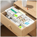 Plastic Drawers Organizer for Office Bathroom Bedroom Kitchen Desk - 1 Layers More White Storage Tray - Expandable 11.4-18.1 Inches (DEEP 2.3") - size: DEEP 2.3"