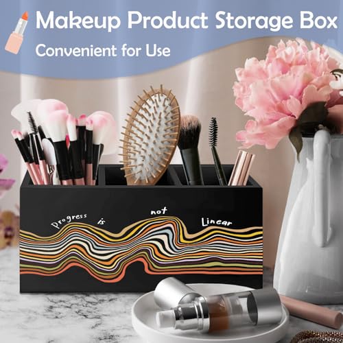 SNNDER Mental Health Gifts Pen Holder for Desk, Therapist Gifts, Inspirational Mental Health Wooden Pen Pencil Holder Organizer for Therapy Counselor Office Desk Accessories - color: progress is not linear