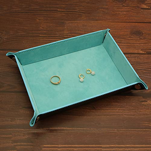 Valet Organizer - Catchall Tray for Jewelry, Wallets, Watches, Keys, Coins, Phones, Glasses - Perfect for Nightstand, Desk, Entryway - color: Light Blue