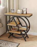 End Table, Narrow Side Table with 4-Tier Large Storage Space, Modern Bedside Table for Living Room, Home Office, Bedroom, Natural - color: Natural