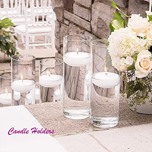 Enova Floral Clear Glass Cylinder Vase 4 x 10 Inches Round Flower Vase, Pillar Candle Floating Candle Holder Vase, Tall Glass Vase for Flowers, Glass Vase for Decor, Wedding Centerpieces (1 Piece) - size: 4W x 10H