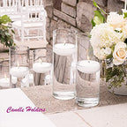 Enova Floral Clear Glass Cylinder Vase 4 x 10 Inches Round Flower Vase, Pillar Candle Floating Candle Holder Vase, Tall Glass Vase for Flowers, Glass Vase for Decor, Wedding Centerpieces (1 Piece) - size: 4W x 10H
