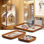 Oirlv Solid Wood Jewelry Display Tray Small Jewelry Tray Rings Earrings Bracelets Necklace Holder Organizer(Small, Creamy-white) - color: Creamy-white, size: 3.93"x 3.93"x 0.59"