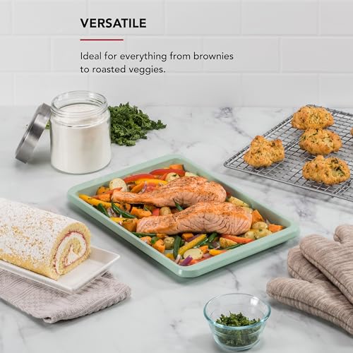 KitchenAid 9x13in Nonstick Aluminized Steel Baking Sheet, Pistachio - color: Pistachio, size: 9 x 13 Inch