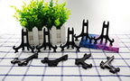 Artliving 3" Black Plastic Stand Cookie Holder Display Stand Place Card Holder Display Easels at Weddings, Birthday Party(24 Pack) - color: Black, size: 3inch(24piece)