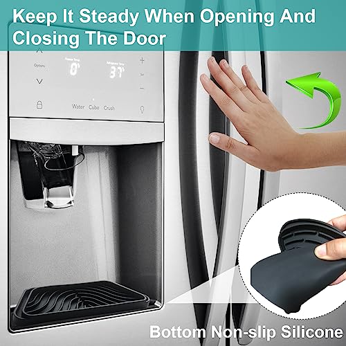 Silicone Refrigerator Drip Tray Catcher 2 packs,Protects Ice and Water Dispenser Pan From Spills,Fit Refrigerator Water Tray, Recycle and Dry Quickly (Rectangular, Black+Grey) - size: Rectangular