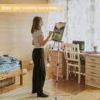 RRFTOK Art Easel Stand for Painting and Sign - Aluminum Adjustable Easels for Painting Canvases Height from 17 to 66 Inch,Carry Bag for Table-Top/Floor Drawing and Displaying.Gift for Women(Red). - style: 66Pink 1-pack