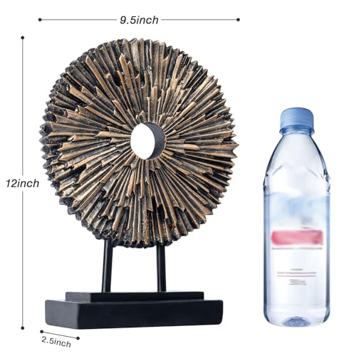 EZ4ENCE Minimalist Round Statue Above Cabinet Decor Kitchen, Modern Decorative Sculpture Home Decorations for Living Room Coffee Table, Office Decor Items, Center Table Decoration (Black) - color: Copper&black