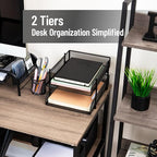 Mind Reader Stackable Paper Tray, Desktop Organizer, File Storage, Office, Metal Mesh, 2 Pcs, Black - color: Black