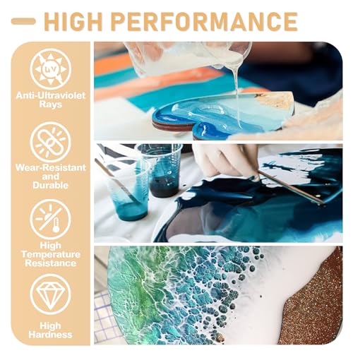 Puduo Epoxy Resin Kit 72OZ，Newly Formulated Crystal Clear Epoxy Resin，Strong, Bubble-Free, Anti-Yellowing Art Resin That，Suitable for Casting, DIY, Molds, Jewelry, Easy to Mix 1:1 Ratio (Pack of 2) - size: 72OZ (Pack of 2)