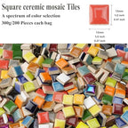 300g / 200 Pieces Ceramic Mosaic Tiles for Crafts,Versatility Square Mosaic Tiles Ceramic for Bathroom Kitchen DIY Art Projects,0.47in Square Glass Tiles for Jewelry Making, Chocolate - color: Chocolate