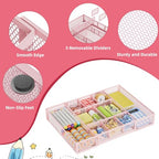 Marbrasse Expandable Desk Drawer Organizer, Mesh Tray with 10 Adjustable Compartments, Desk Organizers for Office Supplies, Makeup & Vanity (Expandable-Pink) - color: Expandable-Pink