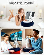 Miledi Tablet Pillow Stand, Compatible with 4.7"-12.9" Kindle, iPad, Phone/Tablet, 360° Rotating Phone Holder for Bed, Detachable Bowl, Reading and Relaxation on Bed (Blue) - color: Blue