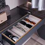 Natural bamboo Glasses Eyeglass Eyewear Sun glasses Sunglasses Box Storage Case Tray Display Showcase Organizer Box - color: Grey