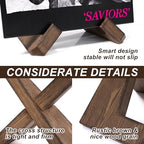 Wooden Plate Stands for Display, Wood Plate Holders for Displaying, Decorative Picture Frame Stand, Easel for Sign, Cookbook, Now Playing Vinyl Record, Recipe Book Holder for Photo, Plaque, Platter