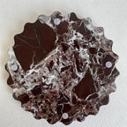 Marble Scalloped Tray Round Wave Tray Small Serving Platter for Counter, Bathroom, Kitchen, Nightstand, Jewelry Ring Dish Holder (Rosa Levanto) - color: Rosa Levanto