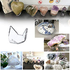 Hipiwe 5 Packs Acrylic Triangle Display Holder - Display Easel Stands for Geodes Rock Mineral Agate Fossil Coral, Clear Plastic Display Stands for Small Collectibles, Small - size: Small