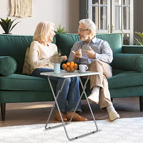 Folding TV Tray Table Set of 2,Dinner Snack Trays Table for Eating on Couch,Portable Metal Dinner Table for Small Sofa Bedside Tables with Light Weight, 15 x 18.9 x 26 in(Smoky Grey,2PCS) - color: Smoky Grey, size: 2pcs
