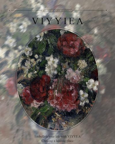 VIYYIEA Gold Framed Wall Art Canvas Print Home Decor Flower Wall Decor Vintage Botanical Prints Floral Paintings Art Pictures Room Decor Floral Wall Art Prints for Living Room Bedroom Office 11x14in - color: Flowers in a Vase, size: 14"L x 11"W