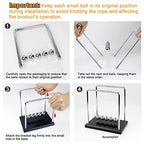 Sealive Newton's Cradle with Solid Wood Base (1.75lbs / 794g Heavy Duty) - Large Steel Balance Balls for Office Desk Decor - Sturdy Stress Relief Physics Gadget, with Tangle-Free DIY Assembly Design